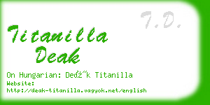 titanilla deak business card
